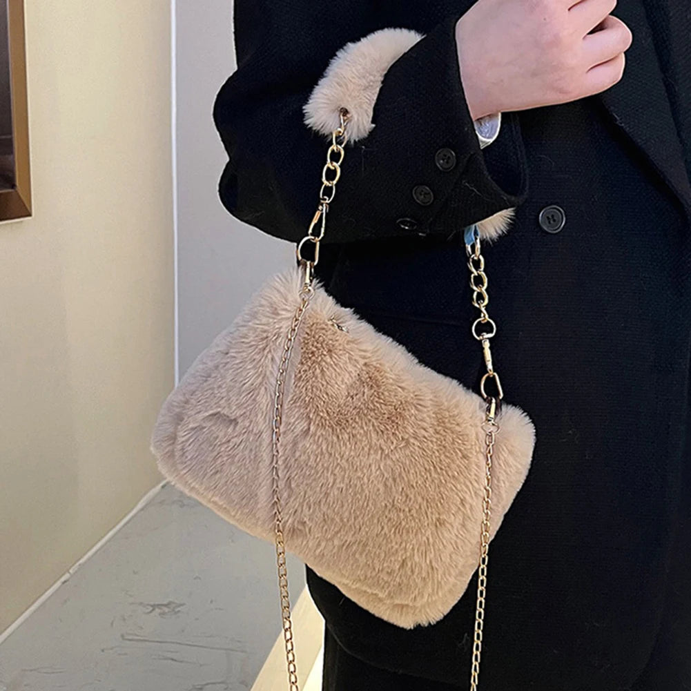 Casual Fuzzy Crossbody Bag Soft Cute