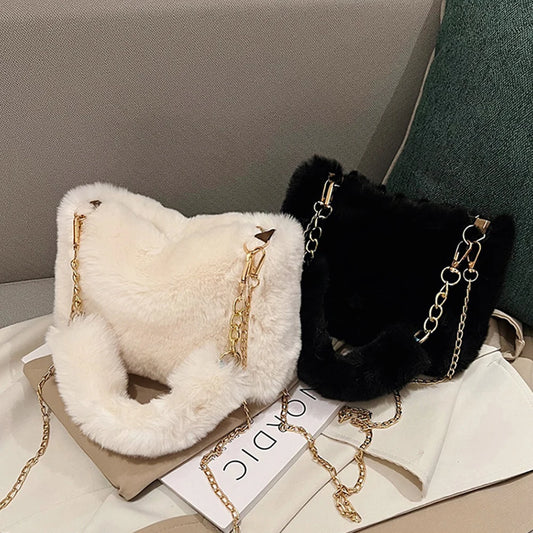 Casual Fuzzy Crossbody Bag Soft Cute