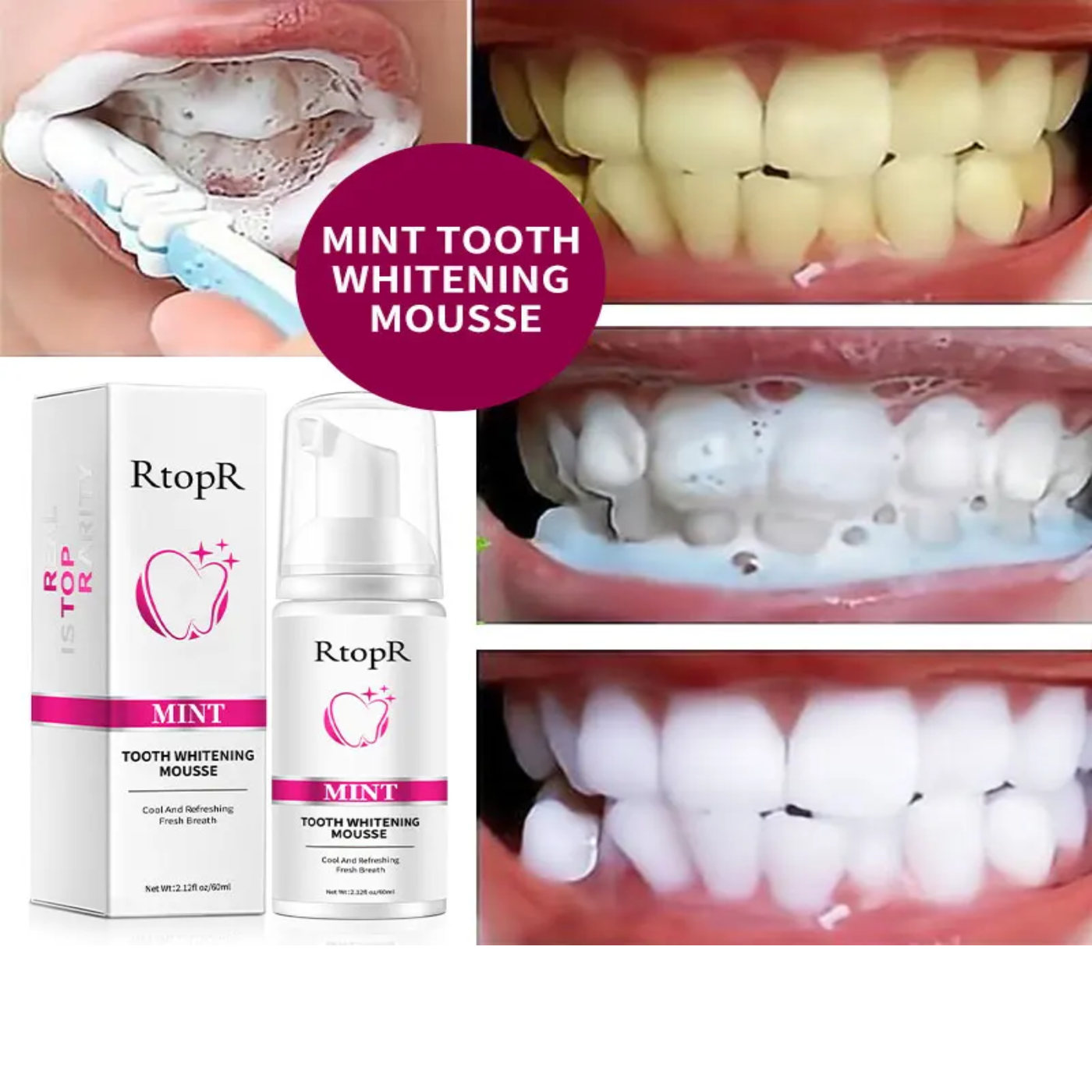 Tooth Whitenging Mousse Oral Cleaning Whitening Teeth Plaque Stains